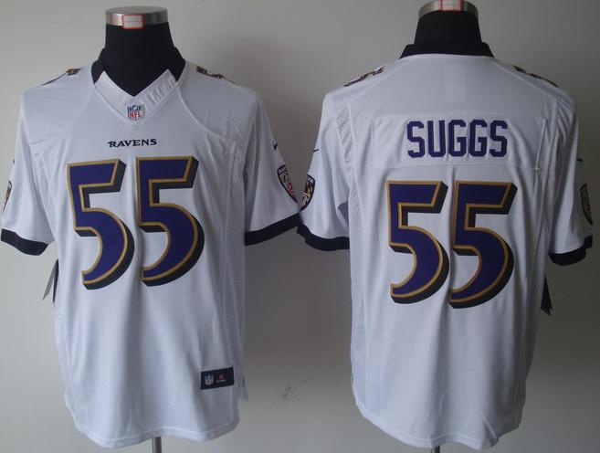 Nike Baltimore Ravens #55 Terrell Suggs White Game LIMITED NFL Jerseys Cheap