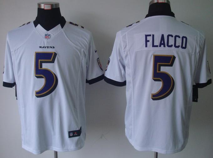 Nike Baltimore Ravens #5 Joe Flacco White Game LIMITED NFL Jerseys Cheap