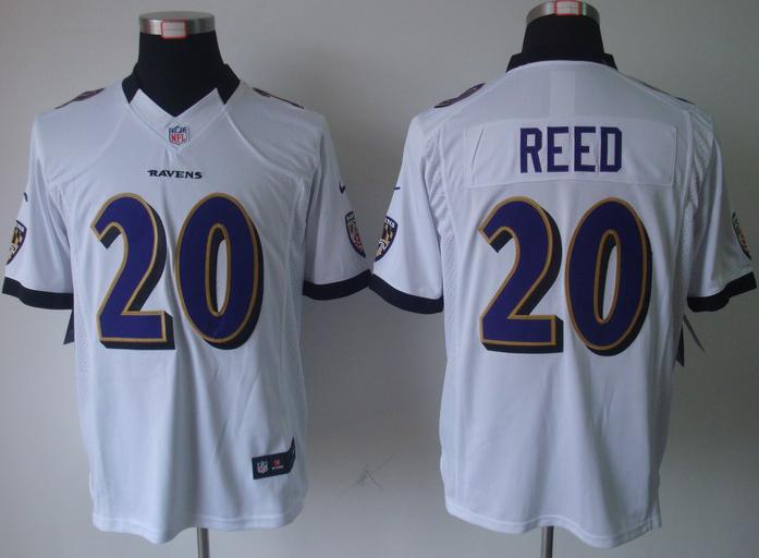 Nike Baltimore Ravens #20 Ed Reed White Game LIMITED NFL Jerseys Cheap