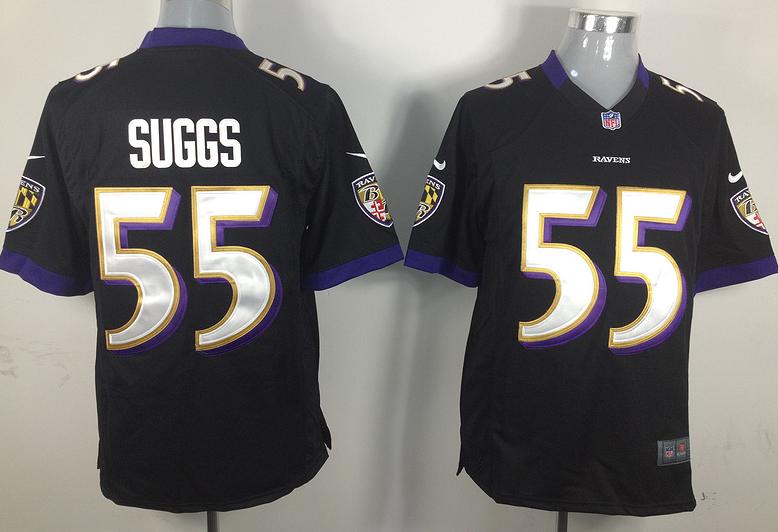 Nike Baltimore Ravens #55 Terrell Suggs Black Game Nike NFL Jerseys Cheap