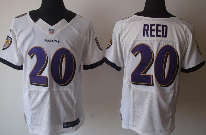Nike Baltimore Ravens #20 Ed Reed White Elite Nike NFL Jerseys Cheap