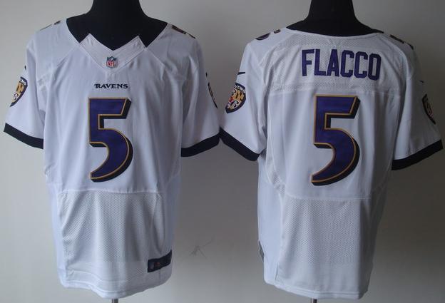 Nike Baltimore Ravens #5 Joe Flacco White Elite Nike NFL Jerseys Cheap