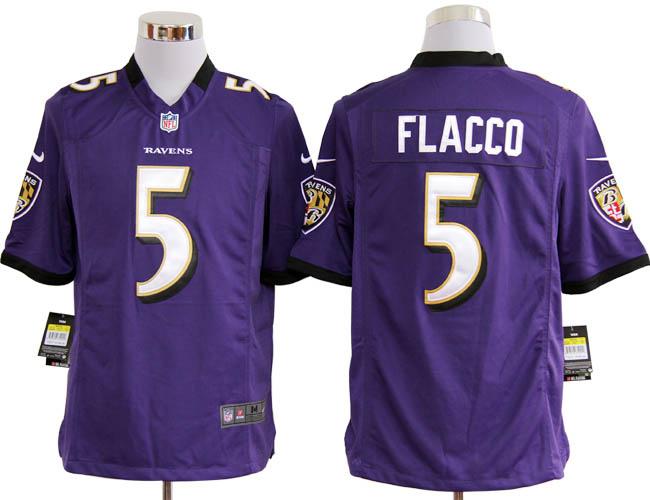 Nike Baltimore Ravens #5 Joe Flacco Purple Nike NFL Jerseys Cheap
