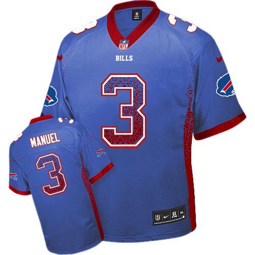 Nike Buffalo Bills 3 EJ Manuel Royal Blue Drift Fashion Elite NFL Jerseys Cheap