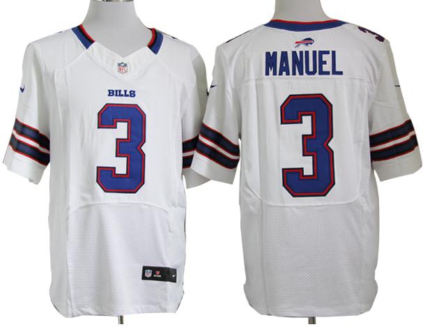 Nike Buffalo Bills 3 EJ Manuel White Elite NFL Jerseys Cheap