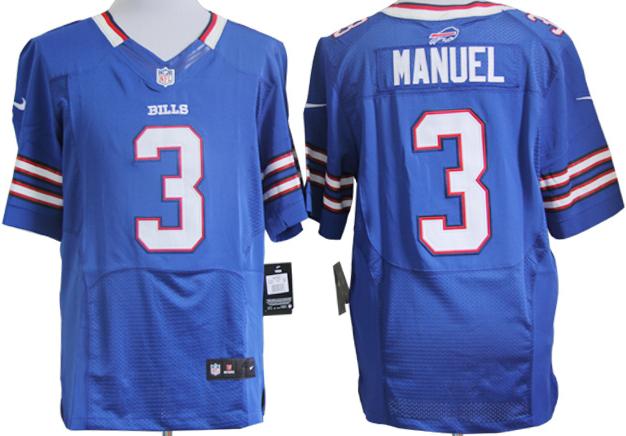 Nike Buffalo Bills 3 EJ Manuel Blue Elite NFL Jerseys Cheap