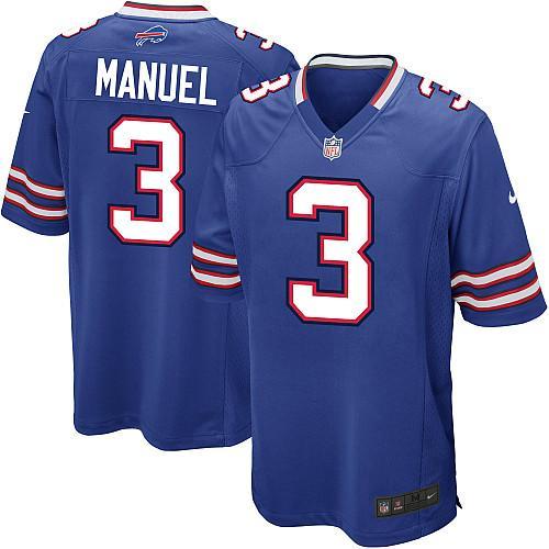 Nike Buffalo Bills 3 EJ Manuel Blue Game NFL Jerseys Cheap