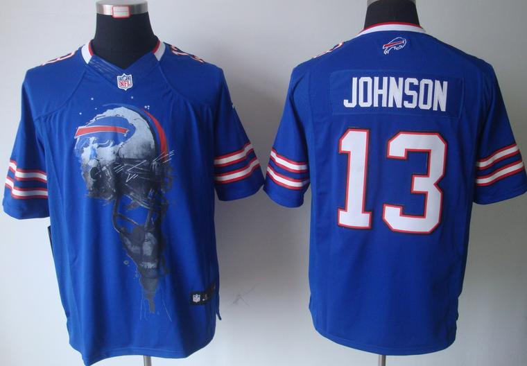 Nike Buffalo Bills 13 Steve Johnson Blue Helmet Tri-Blend Limited NFL Jersey Cheap