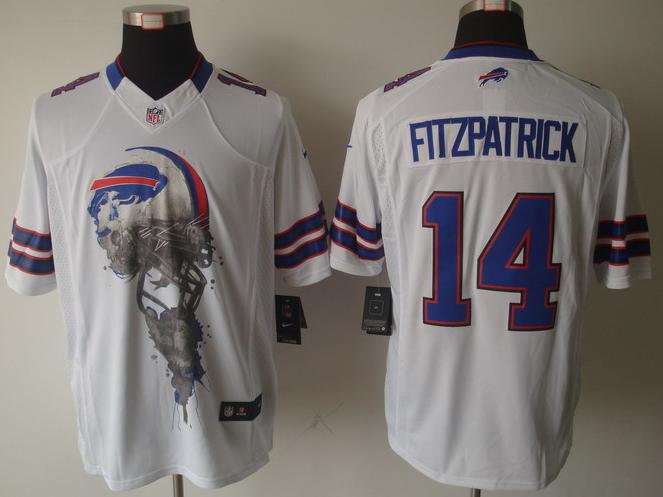 Nike Buffalo Bills 14 Ryan Fitzpatrick White Helmet Tri-Blend Limited NFL Jersey Cheap