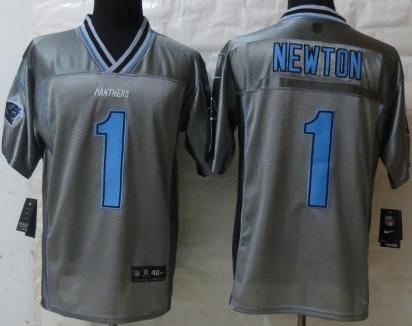 Nike Carolina Panthers 1 Cam Newton Grey Vapor Elite NFL Jerseys Cheap