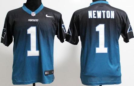 Nike Carolina Panthers 1 Cam Newton Black Blue Elite Drift Fashion II NFL Jerseys Cheap
