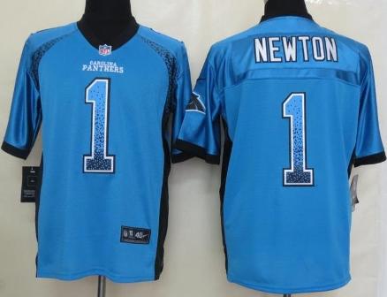 Nike Carolina Panthers 1 Cam Newton Blue Drift Fashion Elite NFL Jerseys Cheap