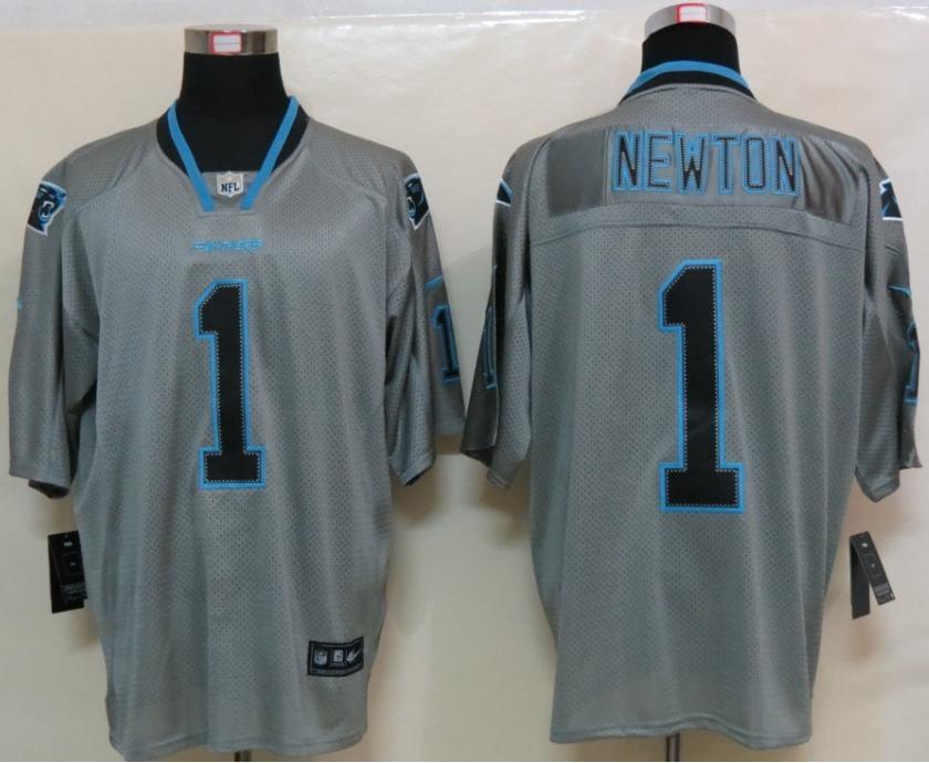 Nike Carolina Panthers #1 Cam Newton Grey Lights Out Elite NFL Jerseys Cheap
