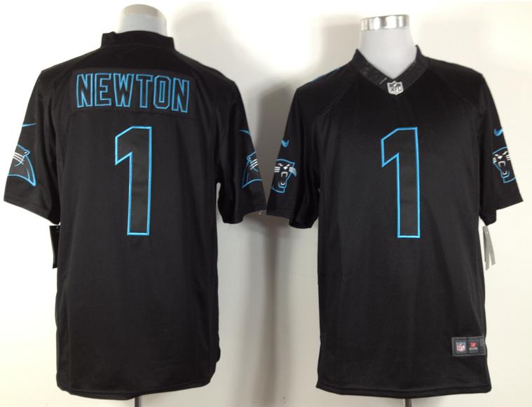 Nike Carolina Panthers #1 Cam Newton Black Impact Game LIMITED NFL Jerseys Cheap