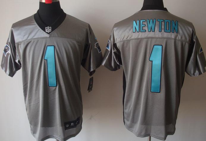 Nike Carolina Panthers #1 Cam Newton Grey Shadow NFL Jerseys Cheap