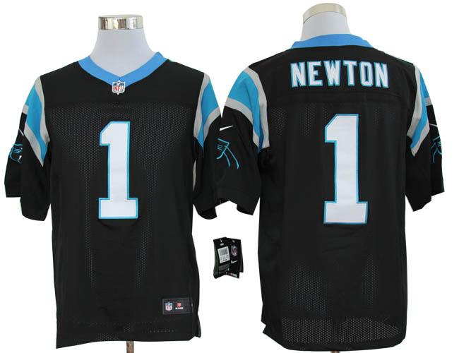 Nike Carolina Panthers #1 Cam Newton Black Elite Nike NFL Jerseys Cheap