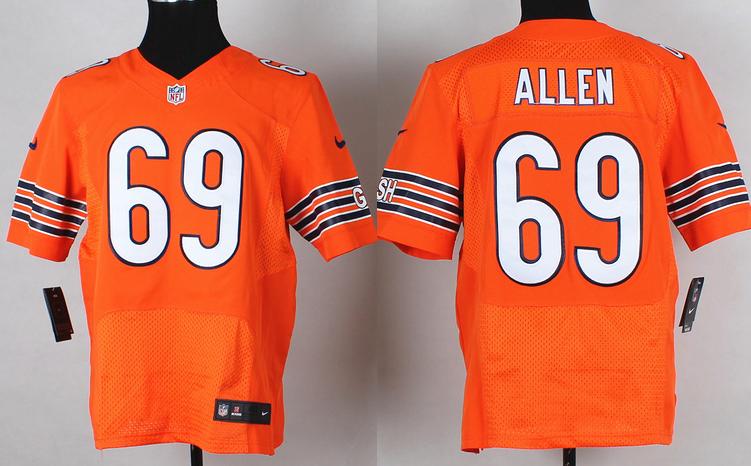 Nike Chicago Bears 69 Jared Allen Orange Elite NFL Jersey Cheap