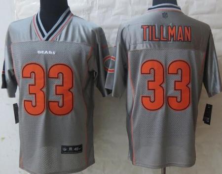Nike Chicago Bears 33 Charles Tillman Grey Vapor Elite NFL Jerseys Cheap