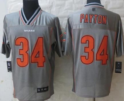 Nike Chicago Bears 34 Walter Payton Grey Vapor Elite NFL Jerseys Cheap