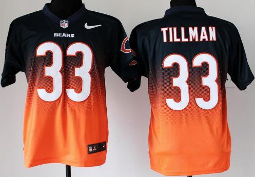 Nike Chicago Bears 33 Charles Tillman Blue Orange Drift Fashion II Elite NFL Jerseys Cheap