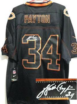 Nike Chicago Bears 34 Walter Payton Elite Light Out Black Signed NFL Jerseys Cheap