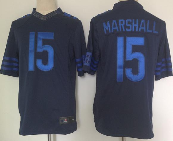 Nike Chicago Bears 15 Brandon Marshall Blue Drenched Limited NFL Jerseys Cheap