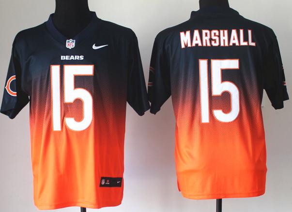Nike Chicago Bears 15 Brandon Marshall Blue Orange Drift Fashion II Elite NFL Jerseys Cheap