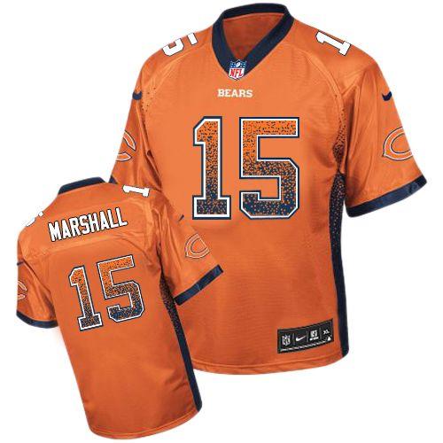 Nike Chicago Bears 15 Brandon Marshall Orange Drift Fashion Elite NFL Jerseys Cheap