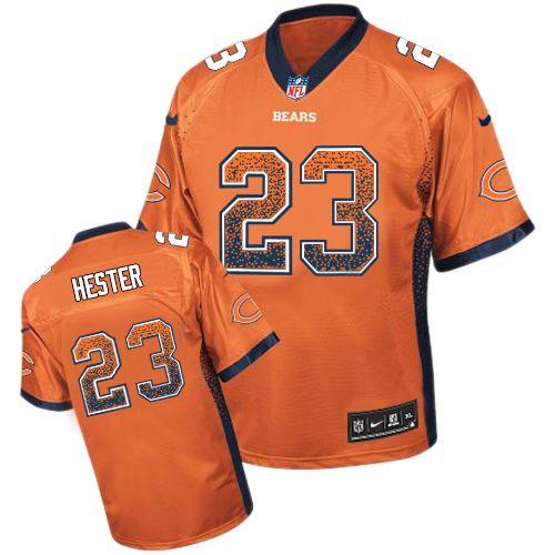 Nike Chicago Bears 23 Devin Hester Orange Drift Fashion Elite NFL Jerseys Cheap