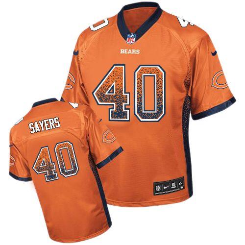 Nike Chicago Bears 40 Gale Sayers Orange Drift Fashion Elite NFL Jerseys Cheap
