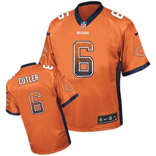 Nike Chicago Bears 6 Jay Cutler Orange Drift Fashion Elite NFL Jerseys Cheap