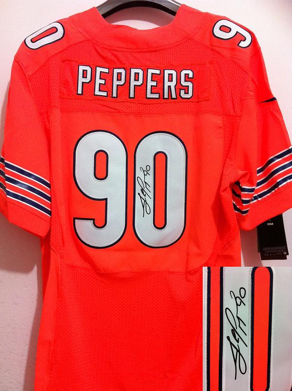 Nike Chicago Bears 90 Julius Peppers Orange Signed Elite NFL Jerseys Cheap