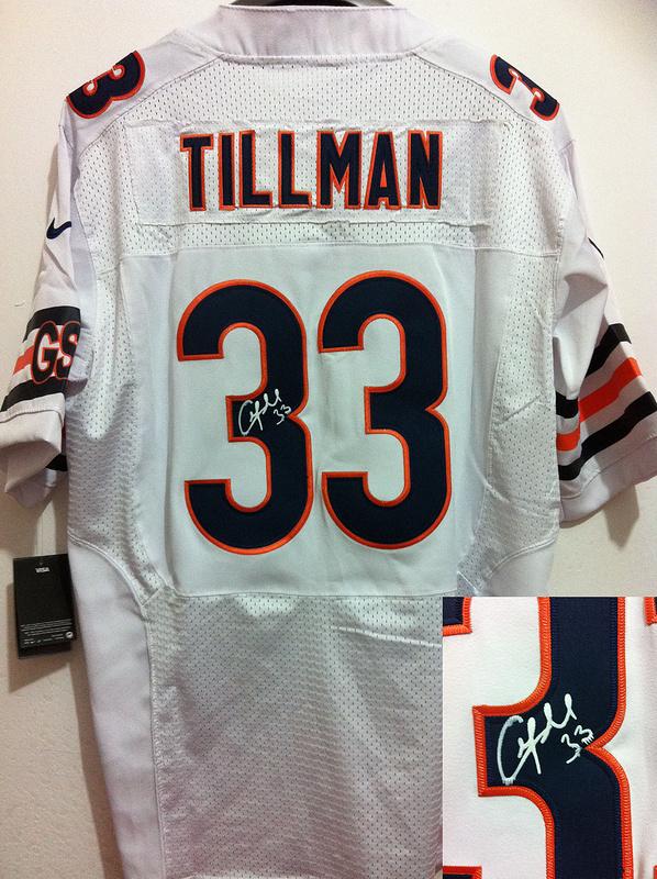 Nike Chicago Bears 33 Charles Tillman White Signed Elite NFL Jerseys Cheap