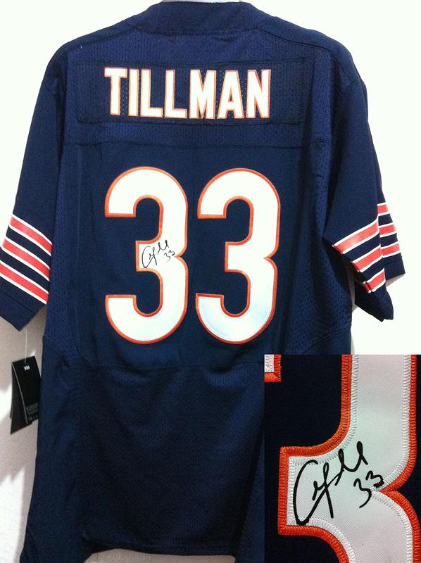Nike Chicago Bears 33 Charles Tillman Blue Signed Elite NFL Jerseys Cheap
