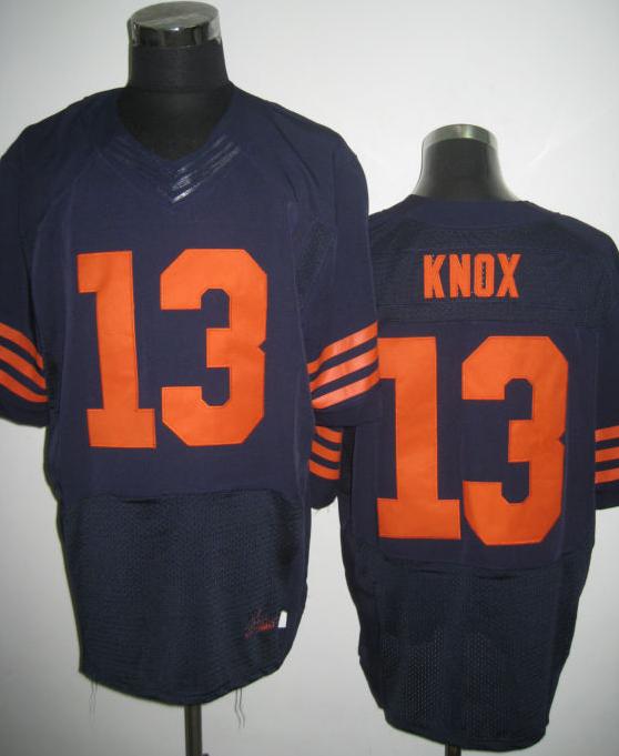 Nike Chicago Bears 13 Johnny Knox Blue Elite NFL Jerseys Orange Number Cheap