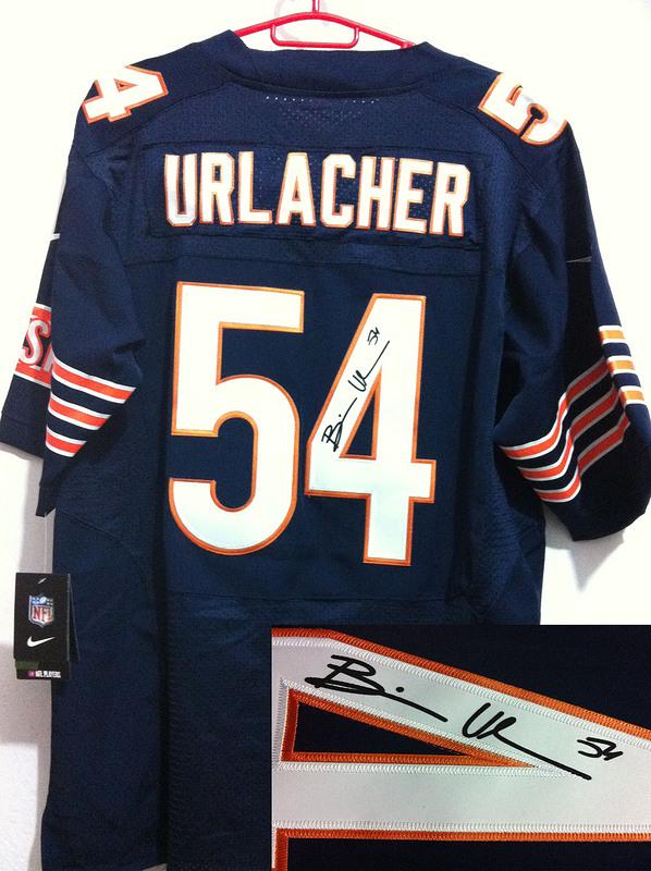 Nike Chicago Bears 54 Brian Urlacher Blue Signed Elite NFL Jerseys Cheap