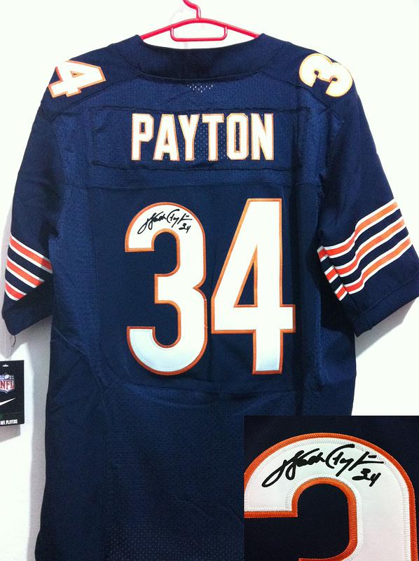 Nike Chicago Bears 34 Walter Payton Blue Signed Elite NFL Jerseys Cheap