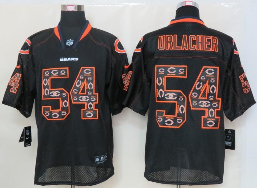 Nike Chicago Bears 54 Brian Urlacher Lights Out Black Elite NFL Jerseys Logo On Number Cheap
