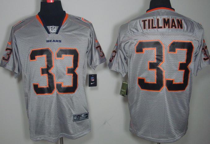 Nike Chicago Bears 33 Charles Tillman Grey Lights Out Elite NFL Jerseys Cheap