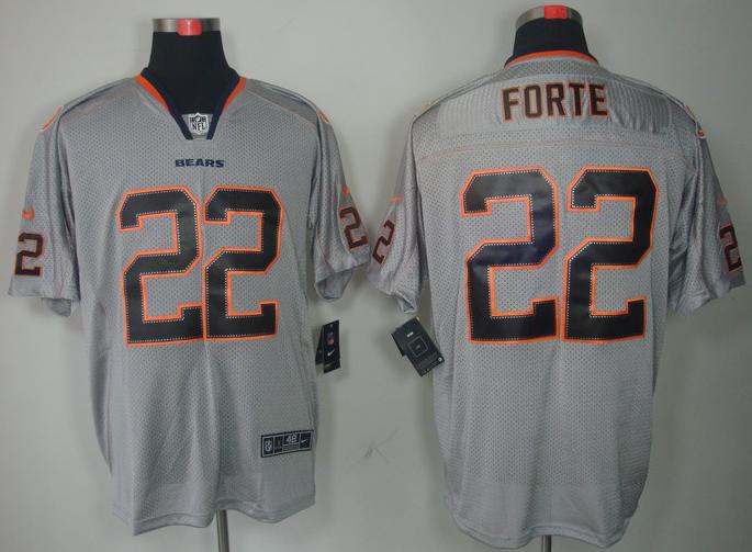 Nike Chicago Bears 22# Matt Forte Grey Lights Out Elite NFL Jerseys Cheap