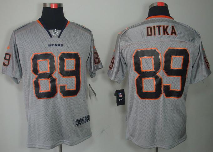 Nike Chicago Bears 89 Mike DITKA Grey Lights Out Elite NFL Jerseys Cheap