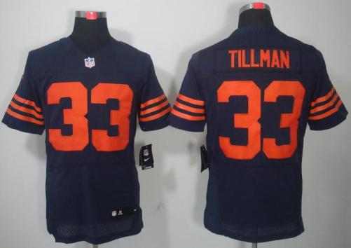 Nike Chicago Bears 33 Charles Tillman Blue Elite NFL Jerseys Orange Number Cheap