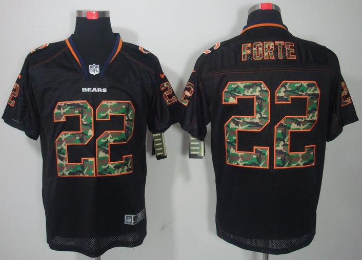 Nike Chicago Bears 22# Matt Forte Black Camo Fashion Elite NFL Jerseys Camo Number Cheap