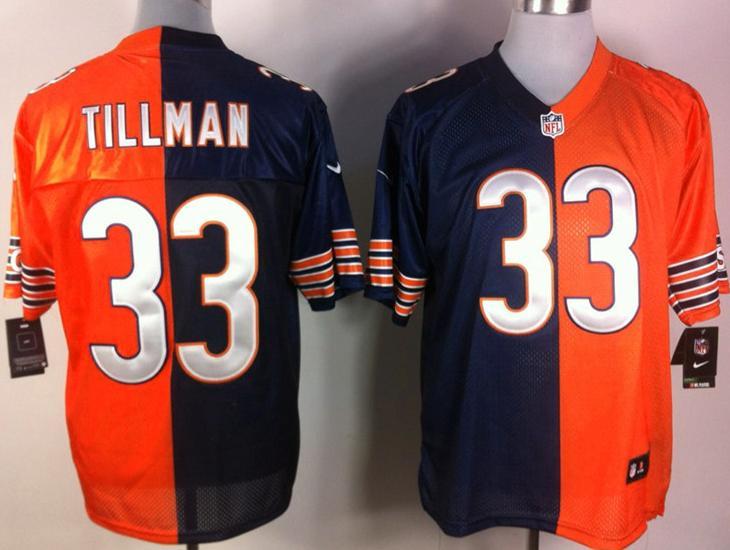 Nike Chicago Bears 33 Charles Tillman Orange Blue Split Elite NFL Jerseys Cheap