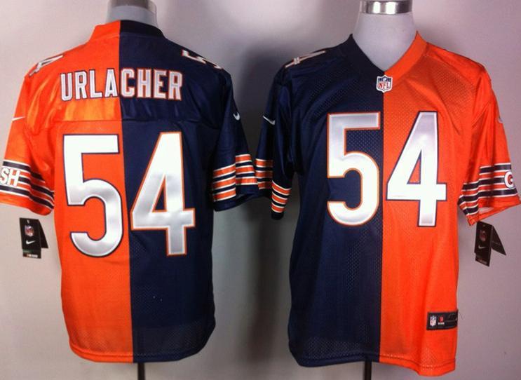 Nike Chicago Bears 54 Brian Urlacher Orange Blue Split Elite NFL Jerseys Cheap