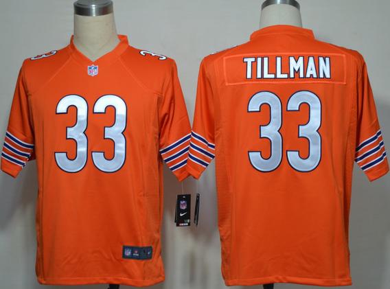 Nike Chicago Bears 33 Tillman Orange Game NFL Jerseys Cheap