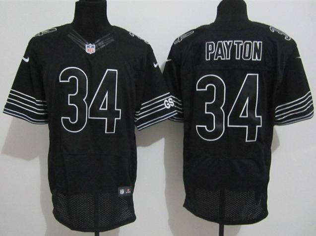Nike Chicago Bears 34 Walter Payton Black Elite NFL Jerseys Cheap