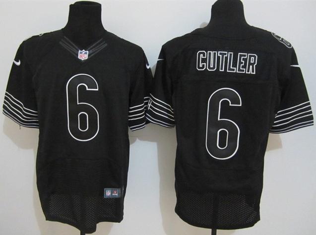 Nike Chicago Bears 6# Jay Cutler Black Elite NFL Jerseys Cheap