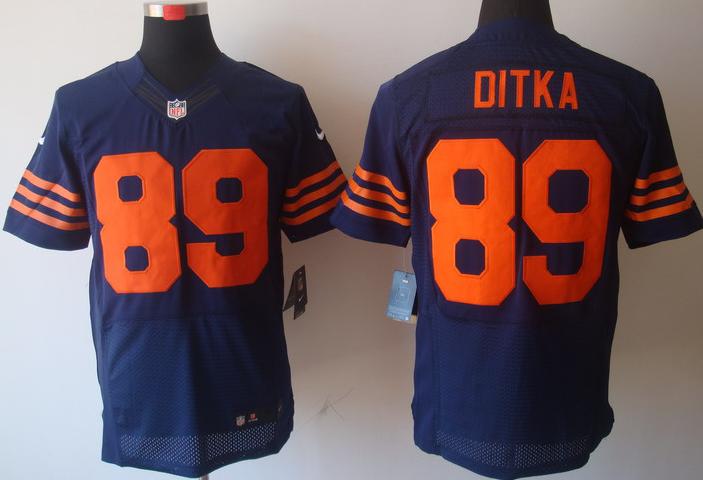 Nike Chicago Bears 89 Mike DITKA Blue Elite NFL Jerseys Orange Number Cheap