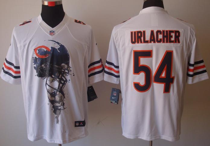 Nike Chicago Bears 54 Brian Urlacher White Helmet Tri-Blend Limited NFL Jersey Cheap